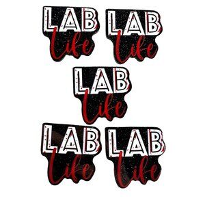 10 pc glitter Phlebotomist Lab RN Nurse acrylic flat back charm for badge reels